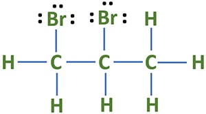 1_2-dibromopropane C3H6Br2 lewis structure